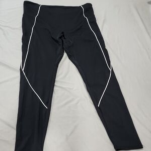 Fabletics Motion365+ Black Leggings with White Trim